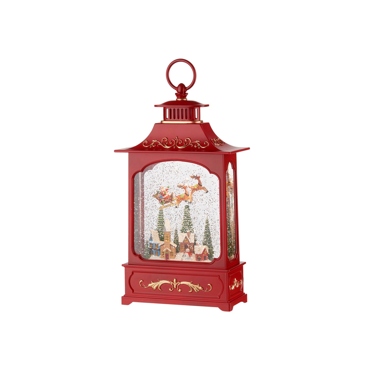 Boule de neige lanterna bassa con musica, led, movimento continuo e timer