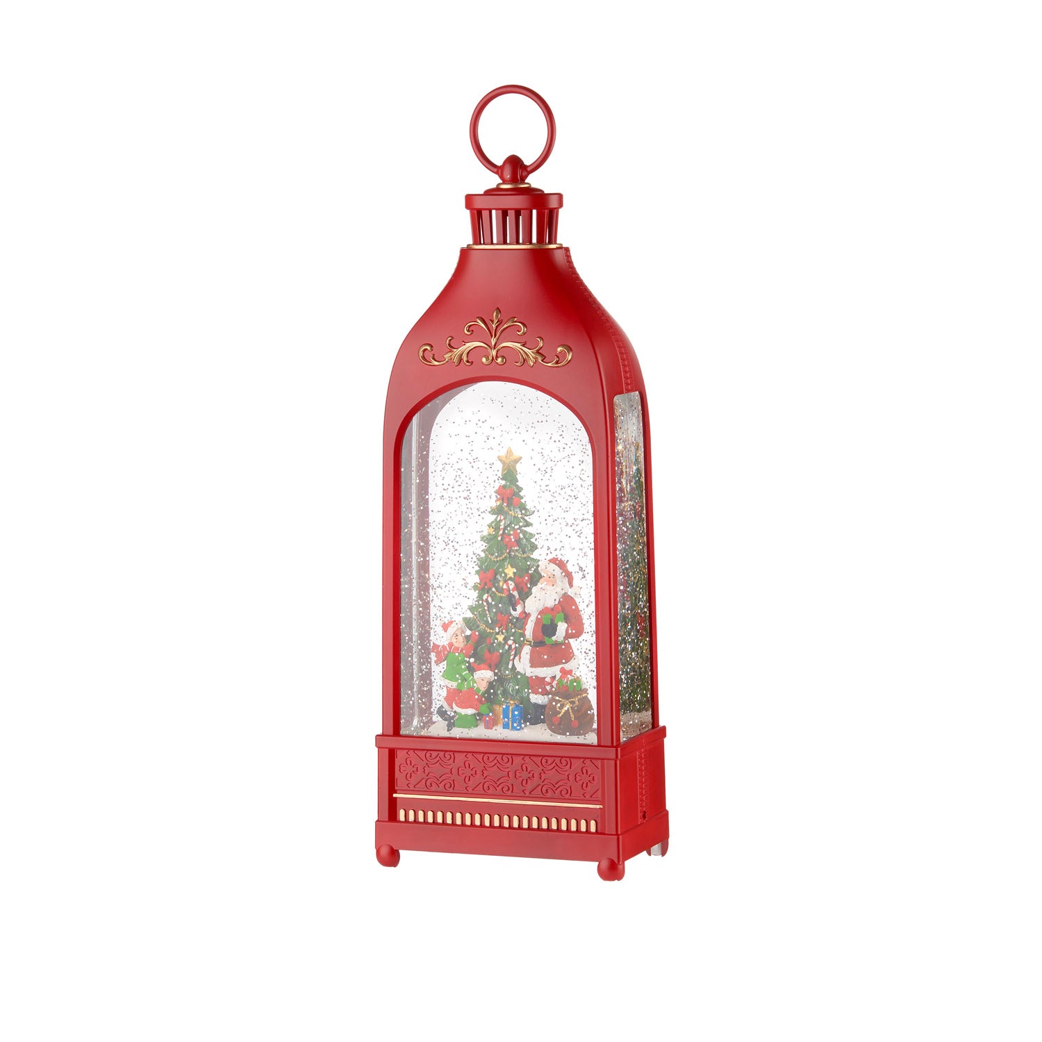 Boule de neige lanterna alta con musica, led, movimento continuo e timer