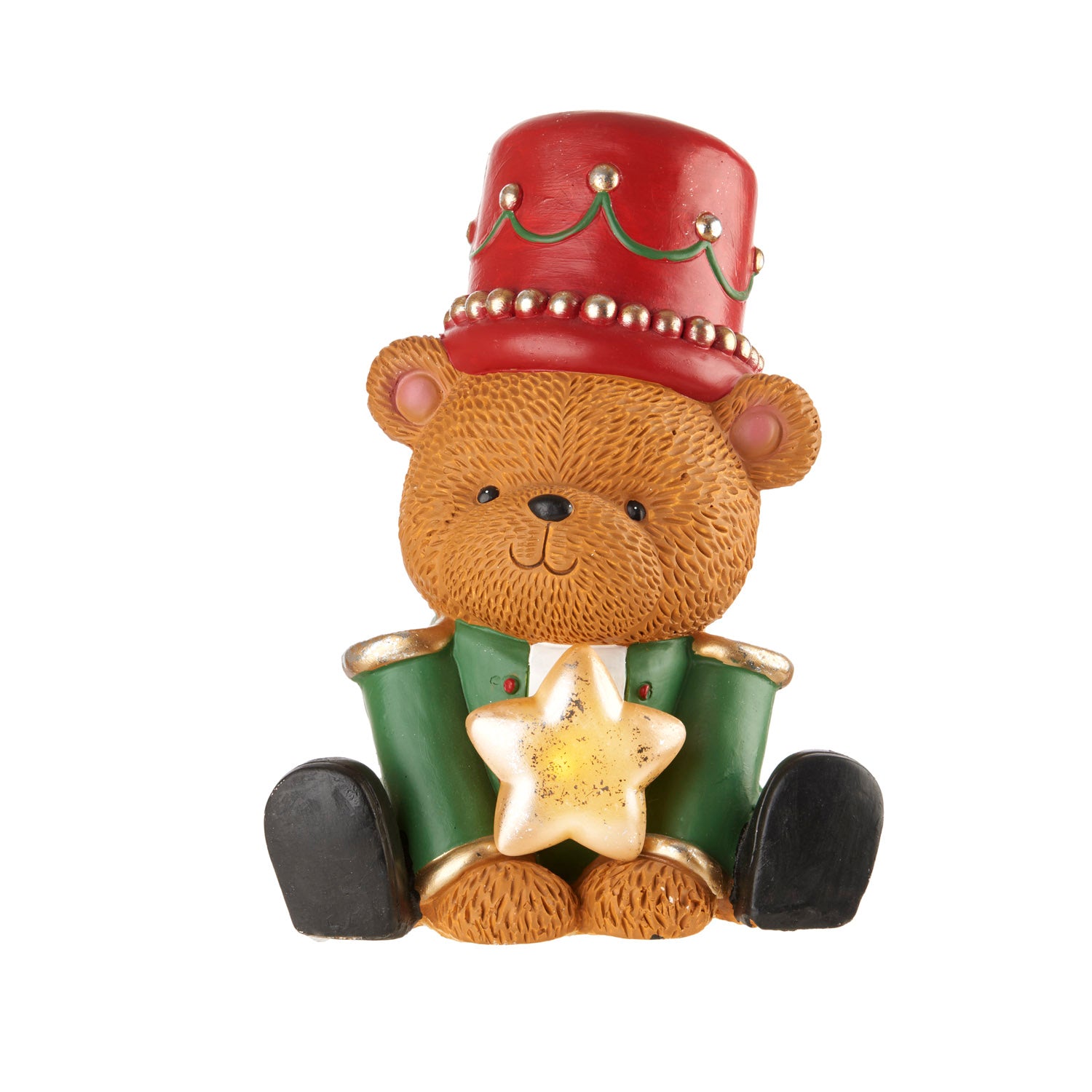 Orsetto seduto con stella e led