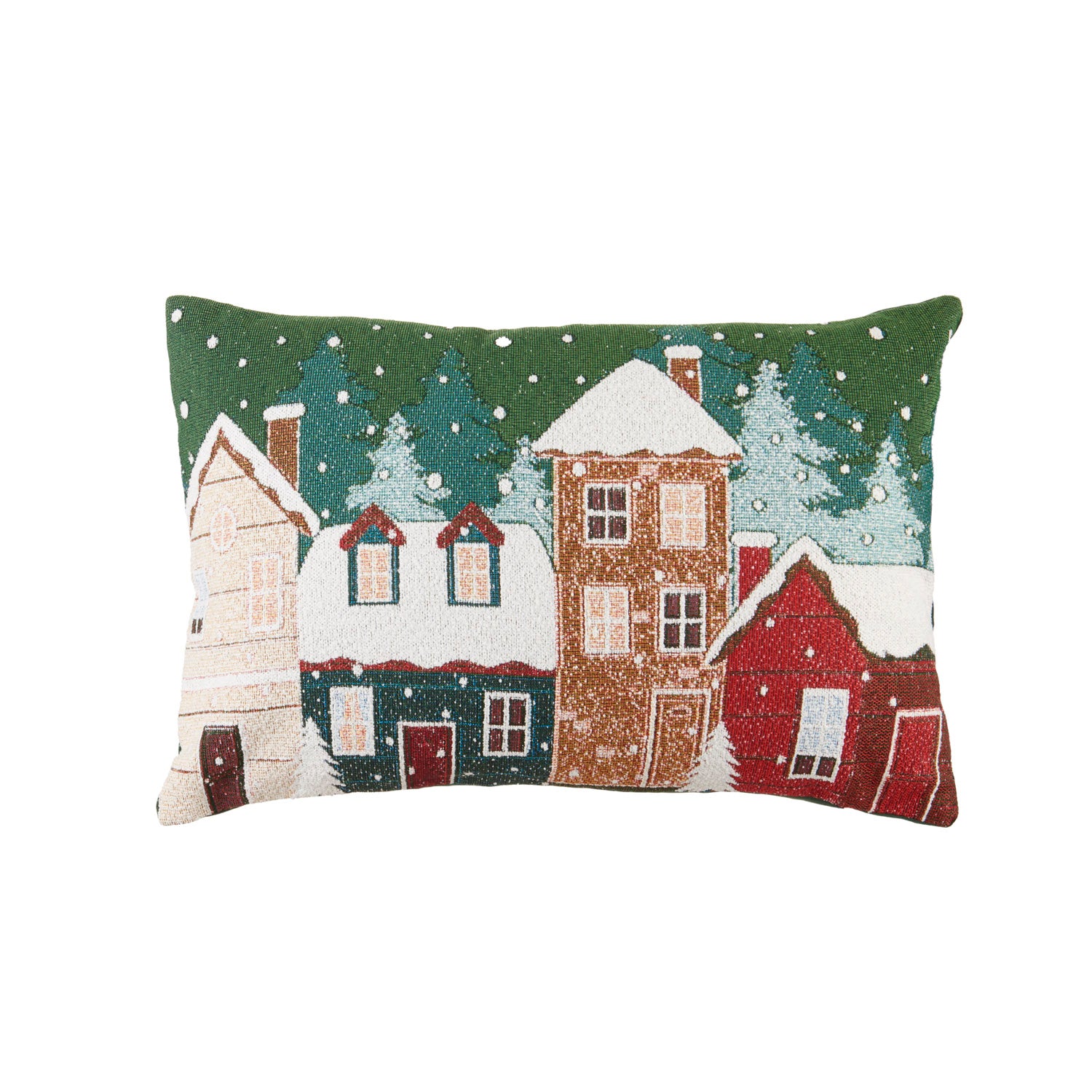 Cuscino rettangolare verde villaggio