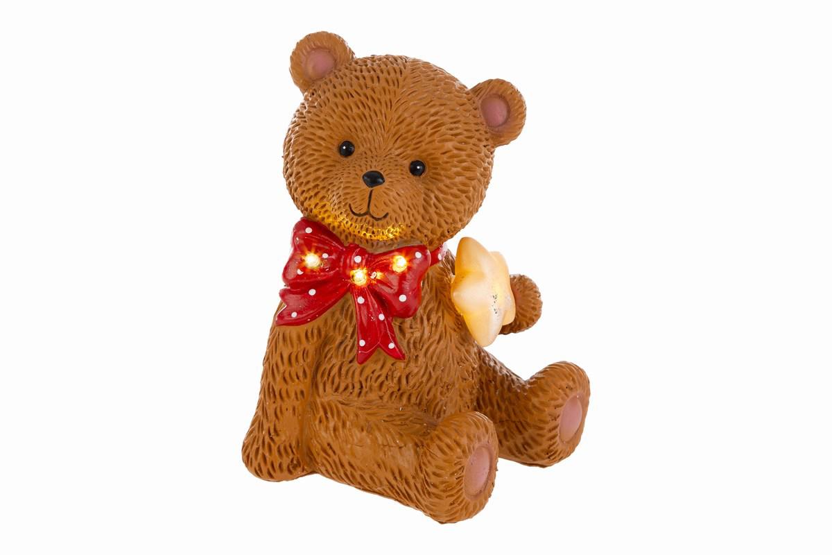 Orsetto natalizio c/luci h.19cm