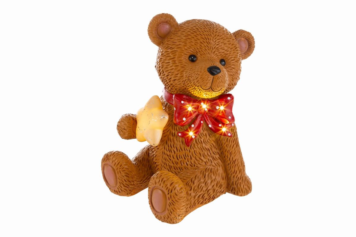 Orsetto natalizio c/luci h.34cm