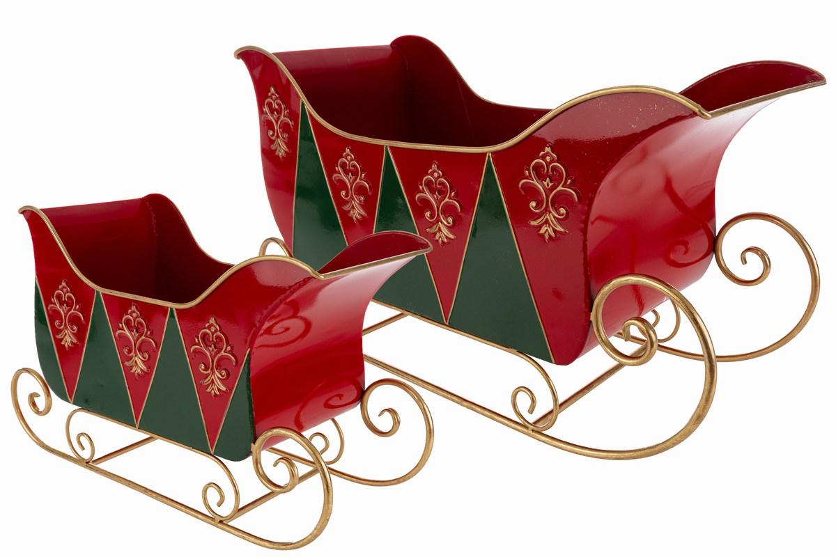 Slitta di babbo natale in metallo