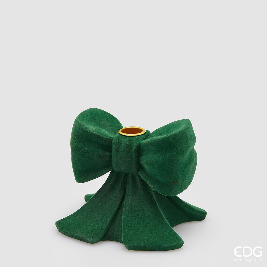 Portacandela fiocco velluto h.11cm