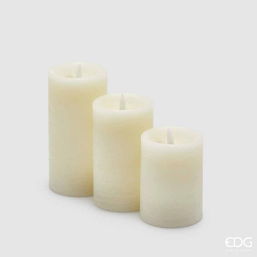 Set 3 candele led soffio h.15