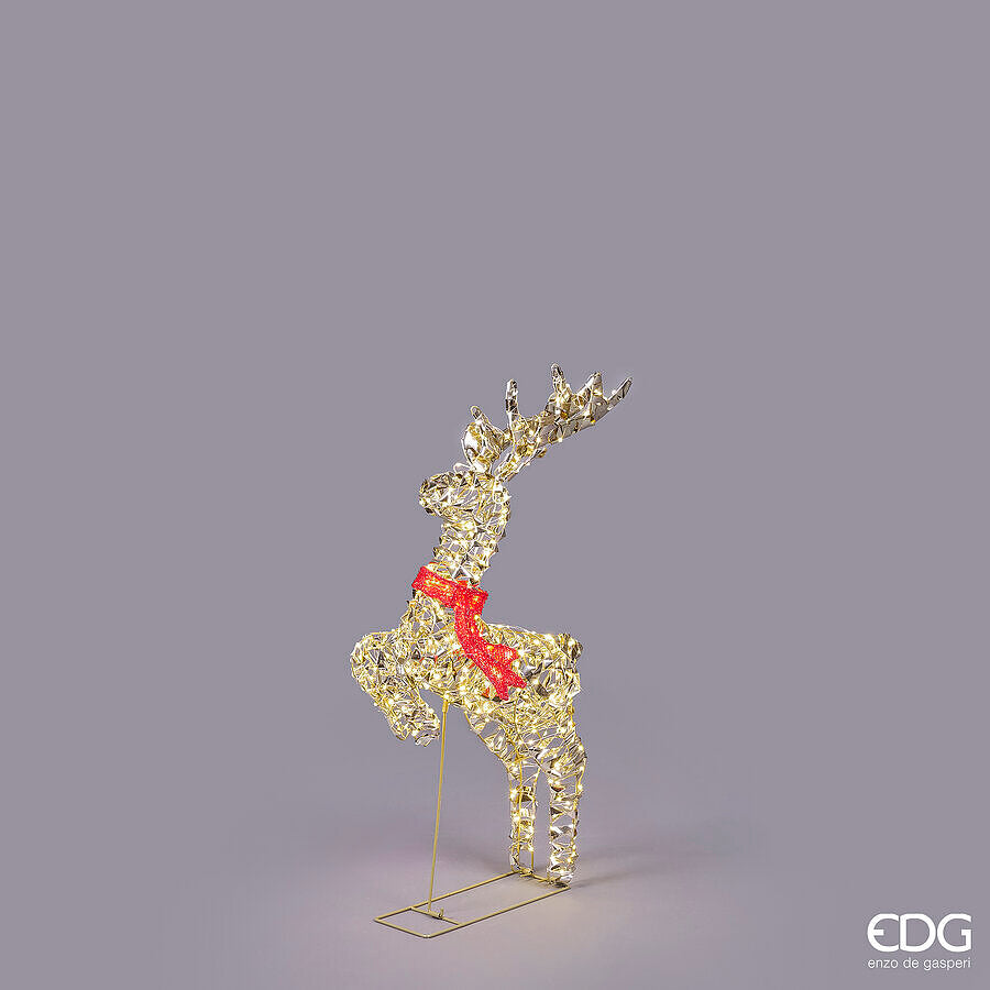 Decoro renna con fiocco 400microled h.72cm