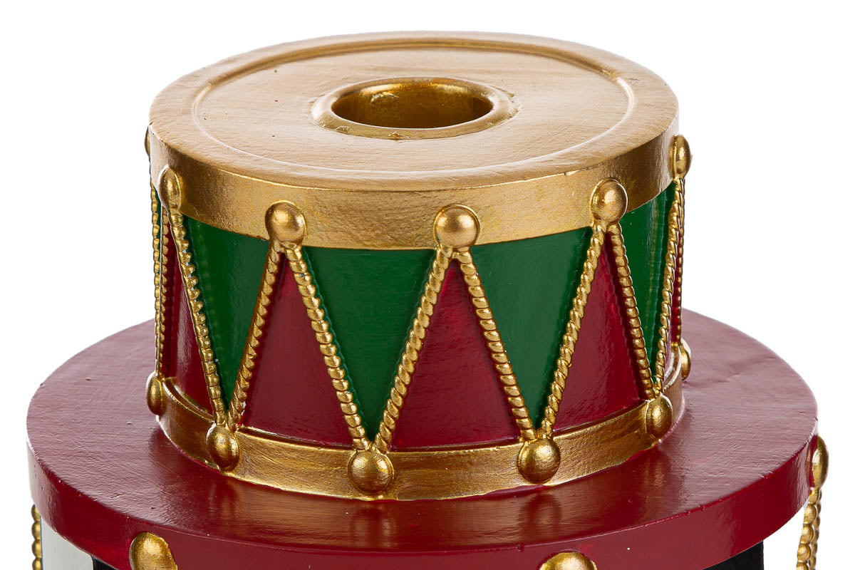 Portacandele natalizio resina black royal h.12cm