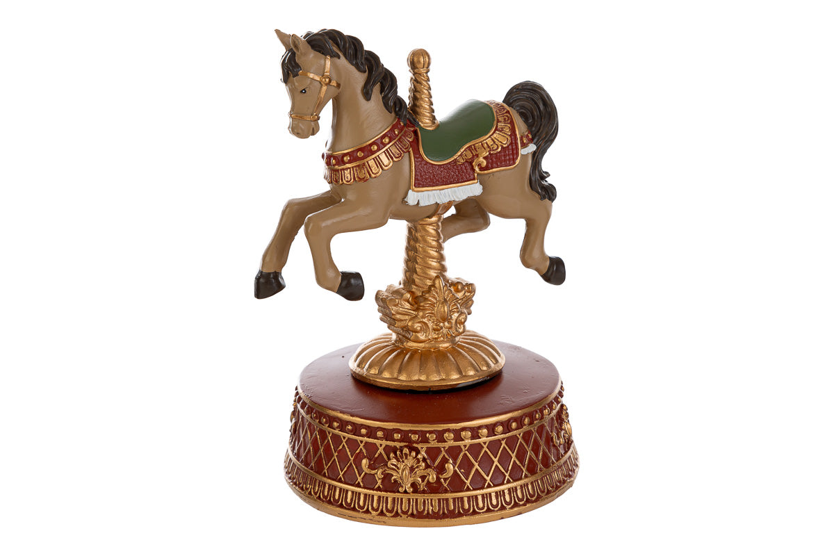 carillon cavalluccio natalizio beige h.17cm