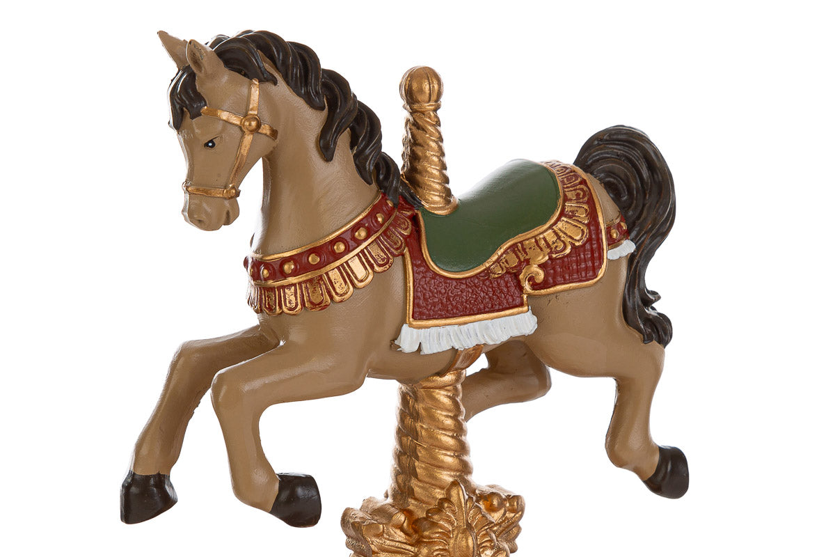 carillon cavalluccio natalizio beige h.17cm