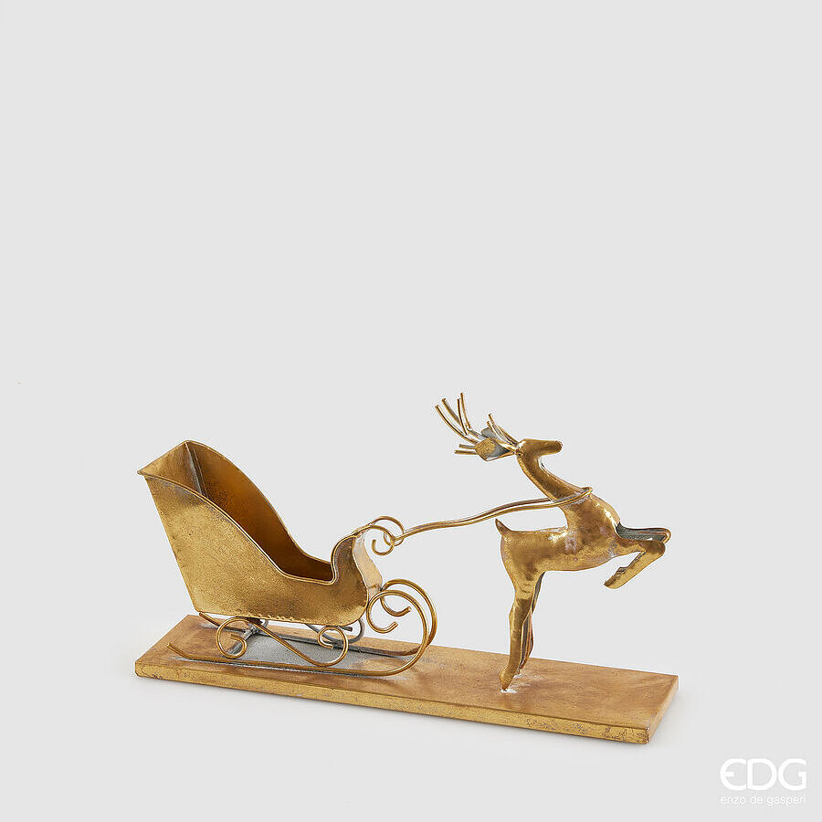 Decoro renna con slitta h.22