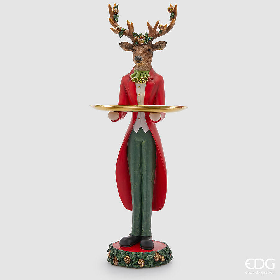 Renna con vassoio h.61cm