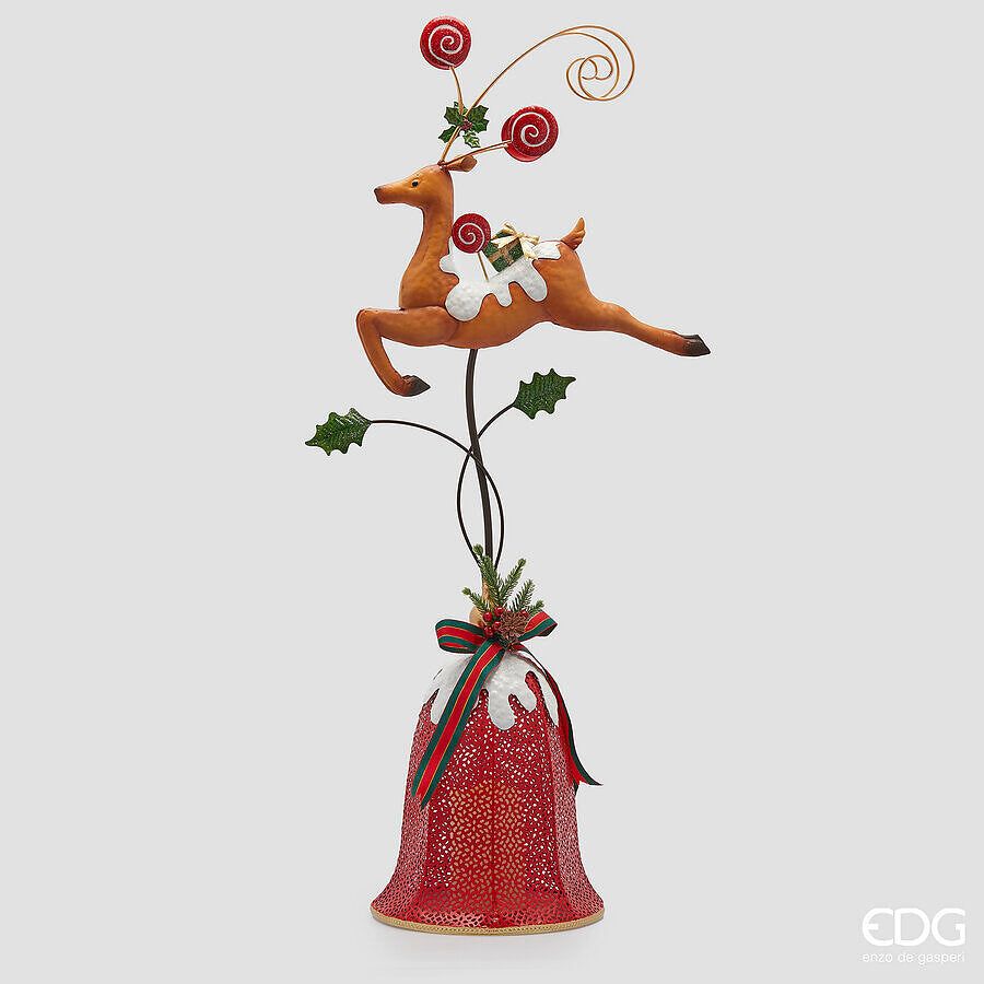 Renna con piedistallo led h.86