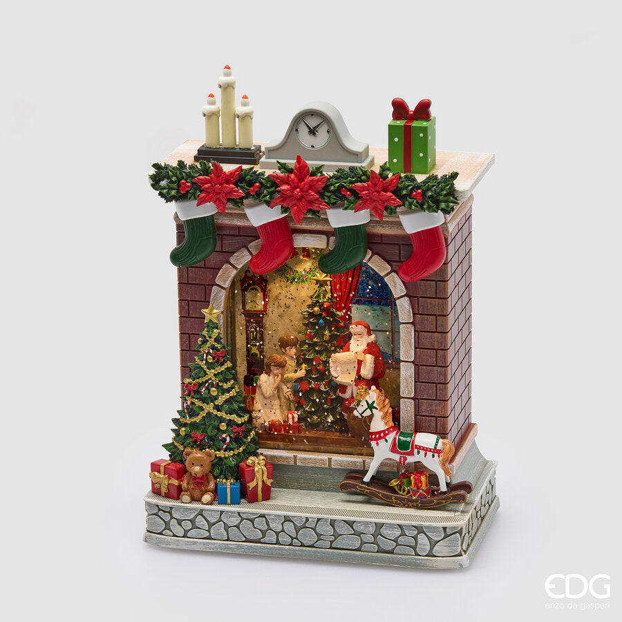 Camino con babbo natale, musica e led