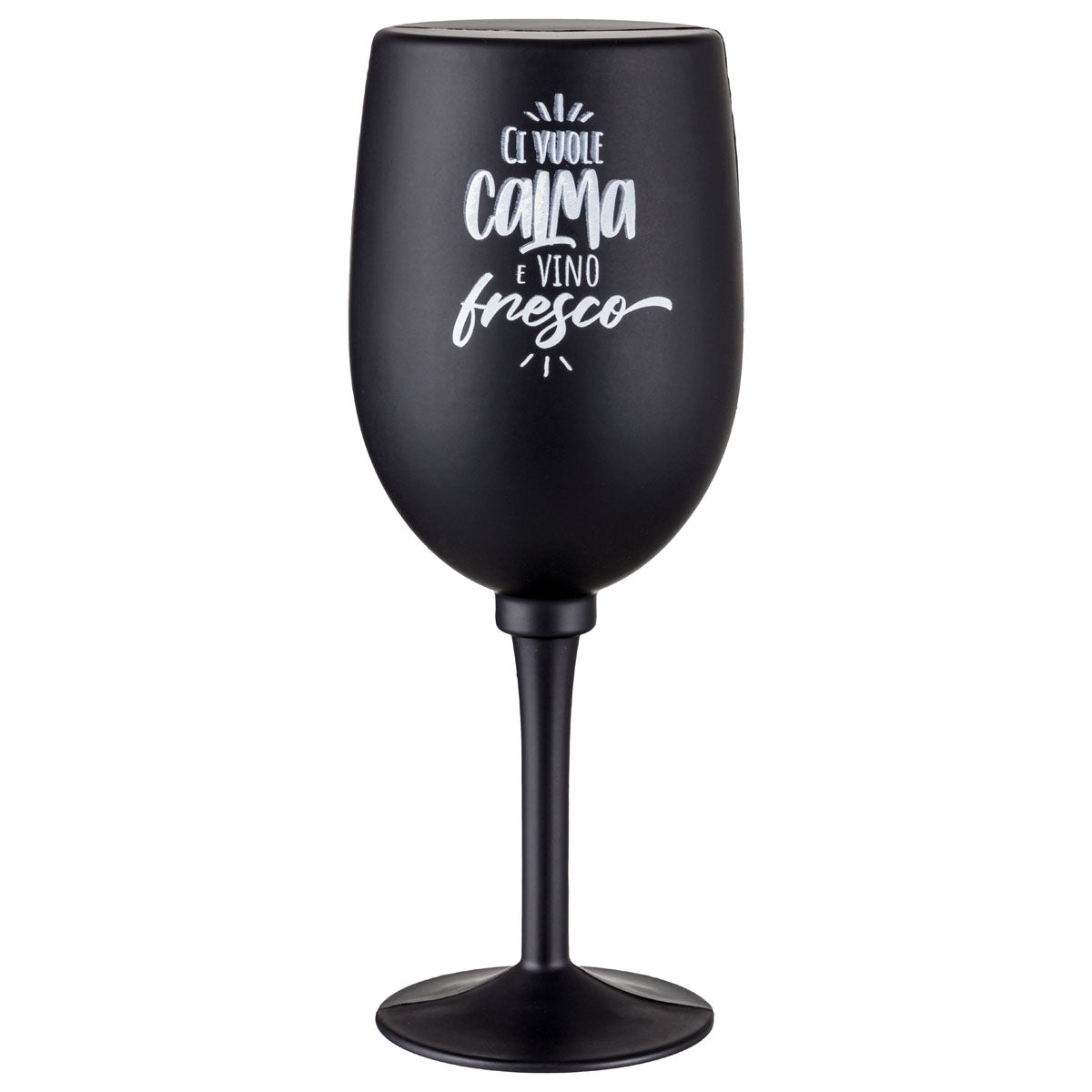 Calice set vino "Ci vuole calma e vino fresco" con accessori