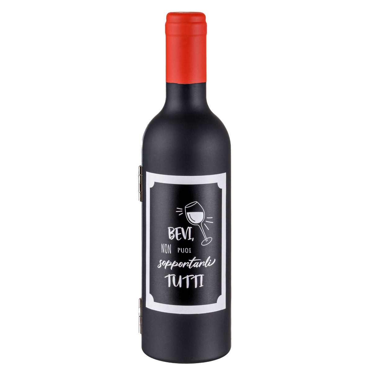 Bottiglia set vino "Bevi non puoi sopportarli tutti" con accessori