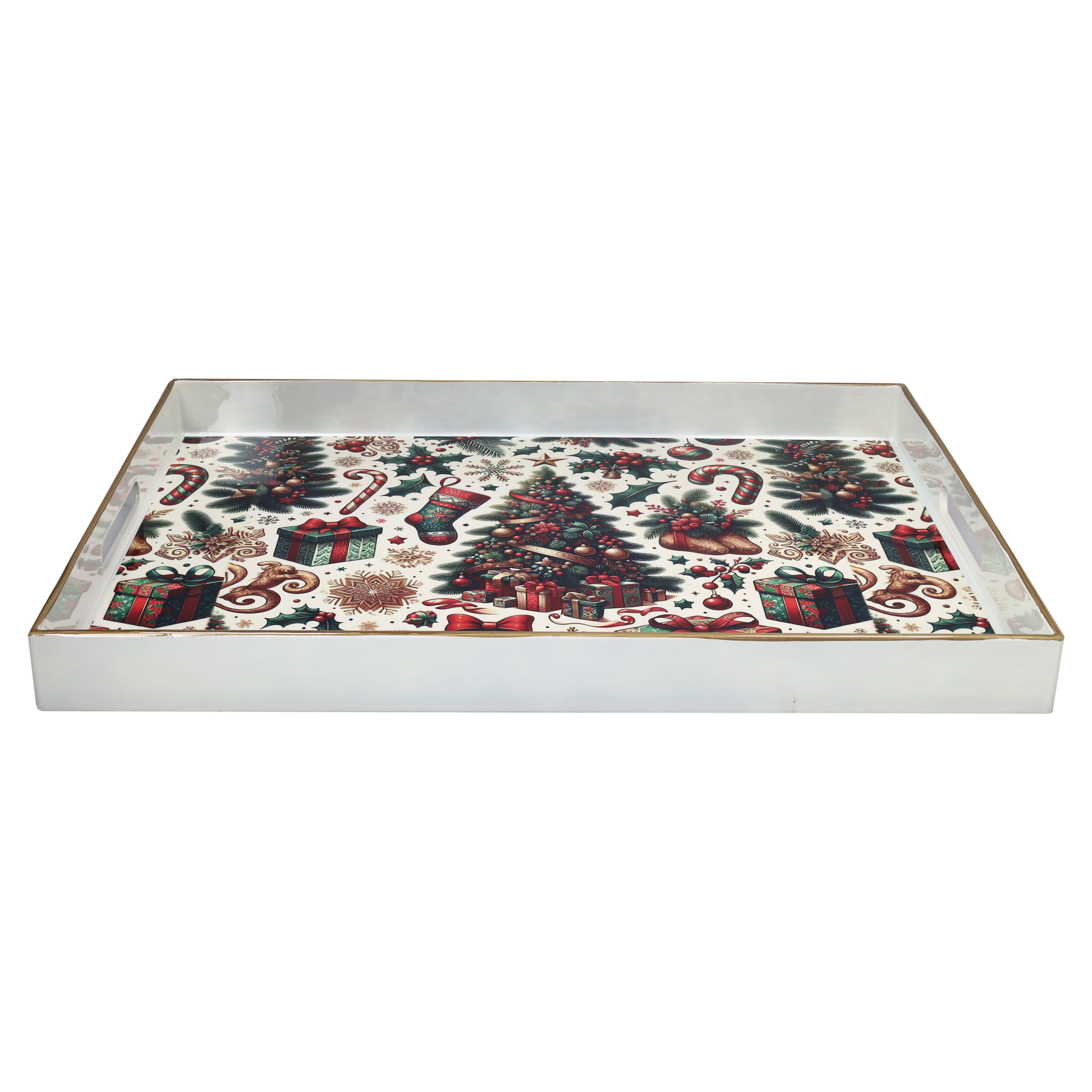 VASSOIO RETTangolare 48X35cm ALBERI