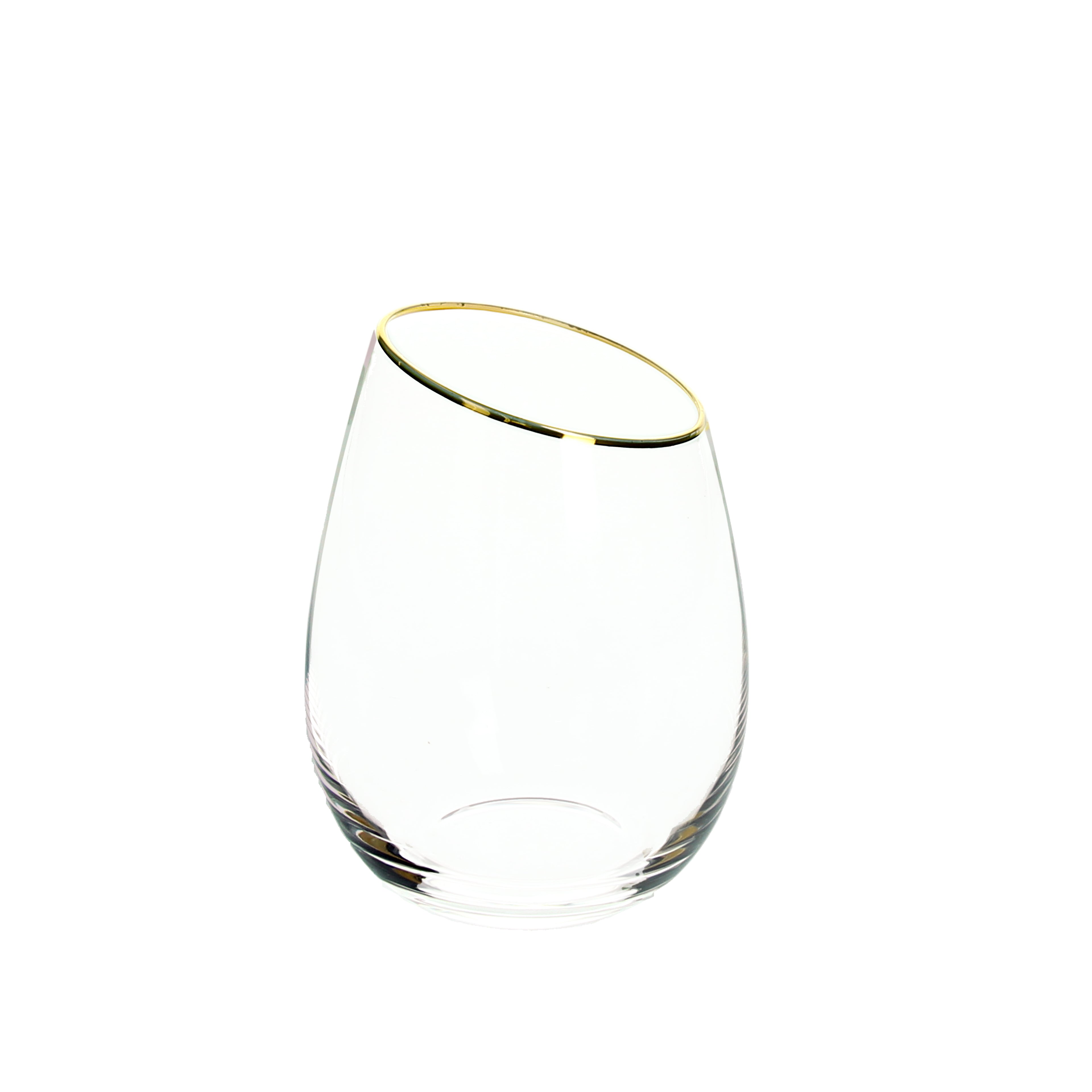 SET 6 BICchieri vetro 440cc Filo ORO