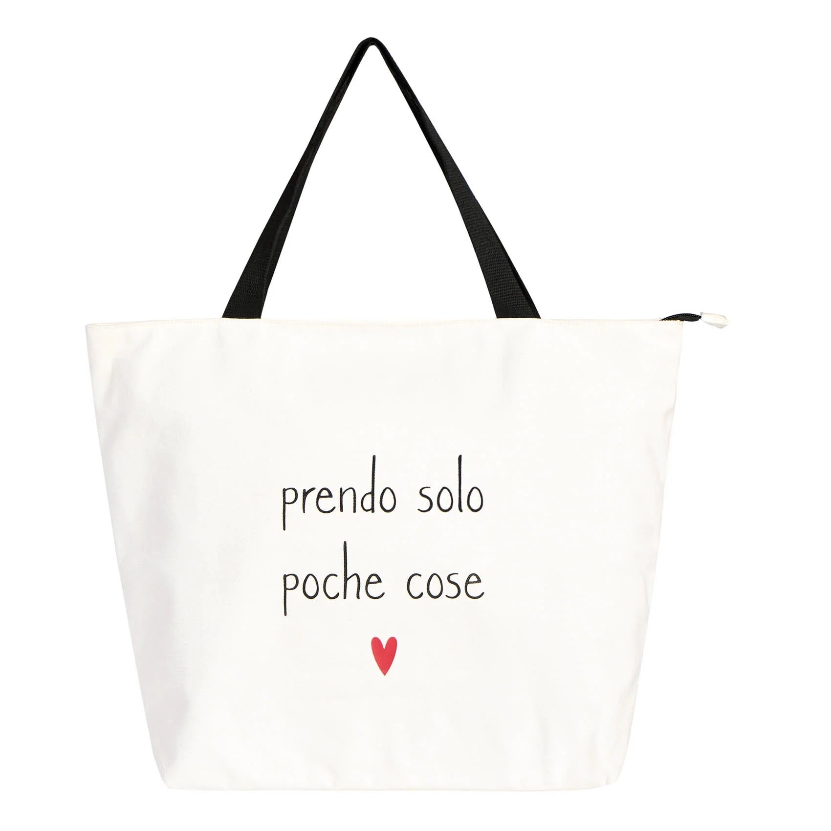 Borsa in canvas Prendo solo poche cose - Bianca